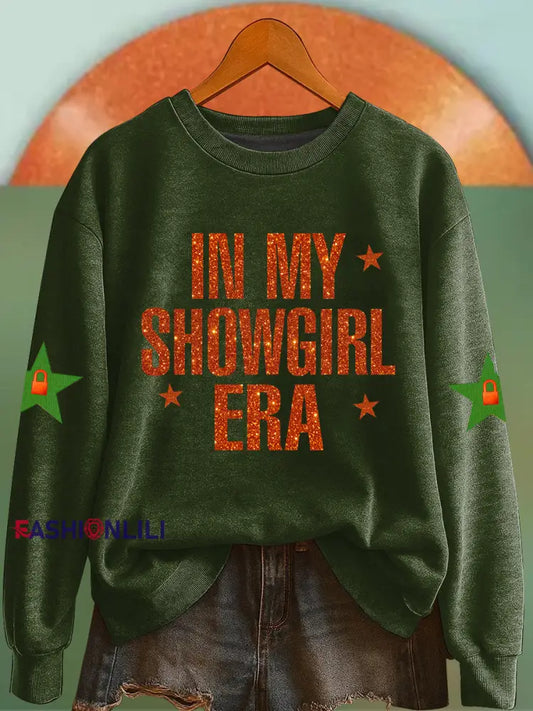Women’s In My Showgirl Era Sweatshirt Dark Green / S