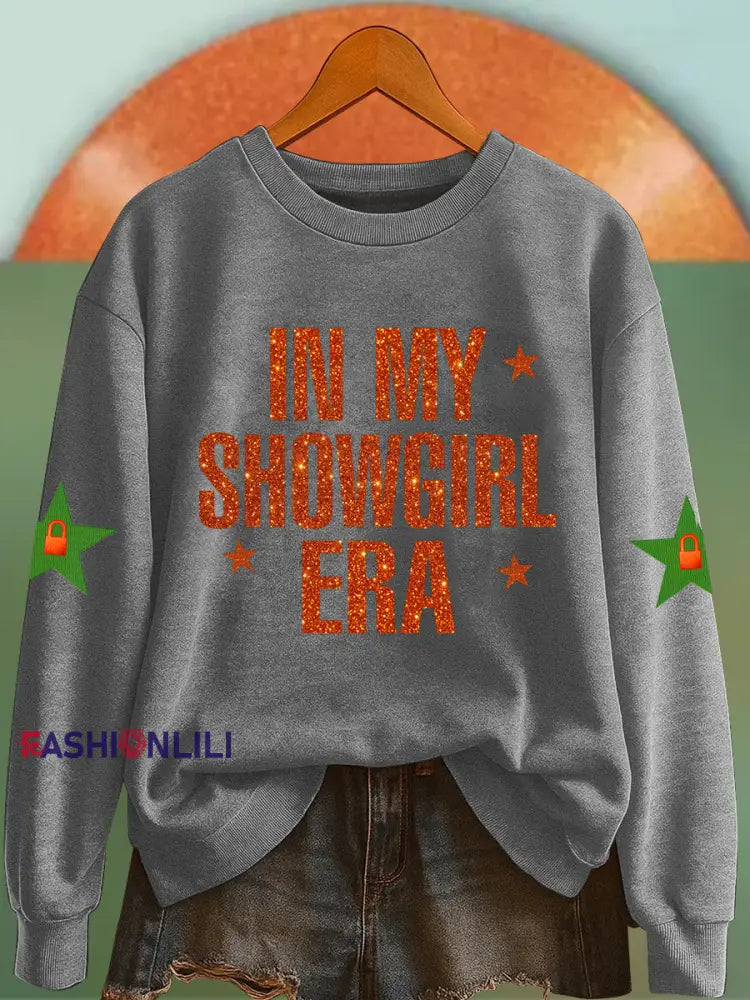 Women’s In My Showgirl Era Sweatshirt Light Gray / S