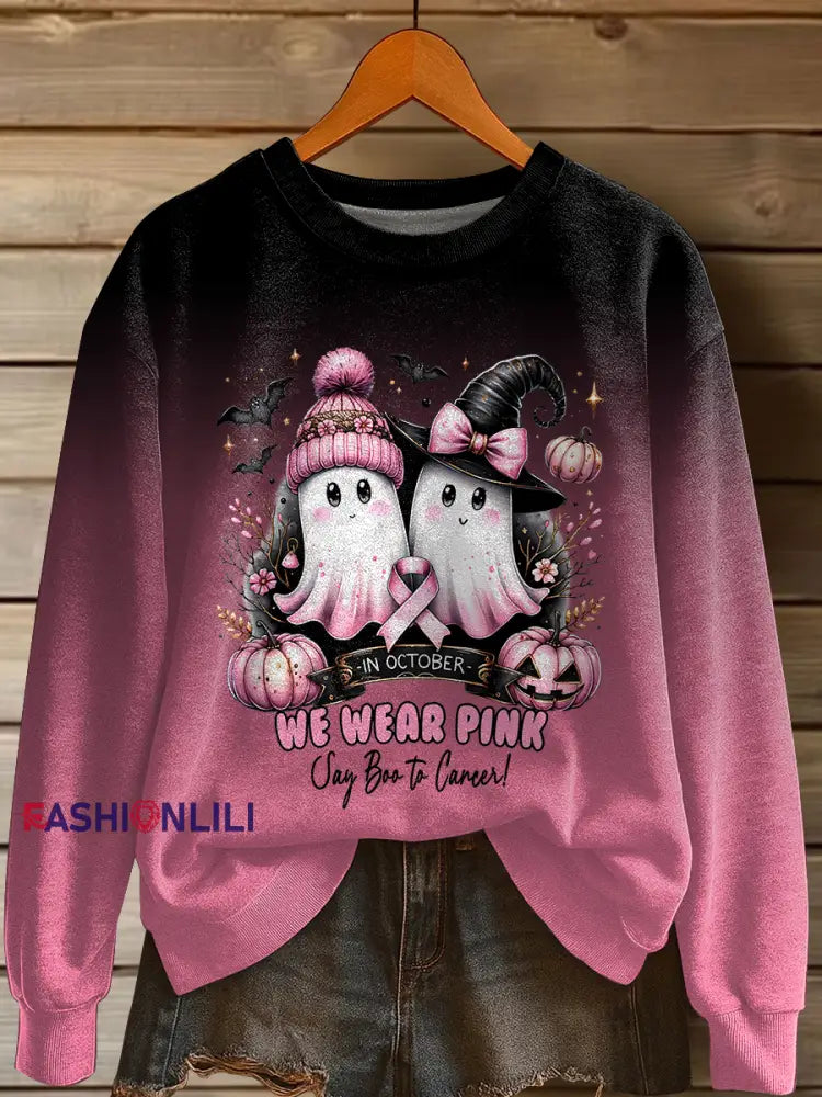 Women’s In October We Wear Pink Printed Casual Sweatshirt Pink / S