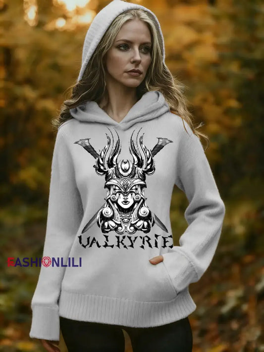 Women’s Intricate Valkyrie Print Hooded Sweater Multicolour / S