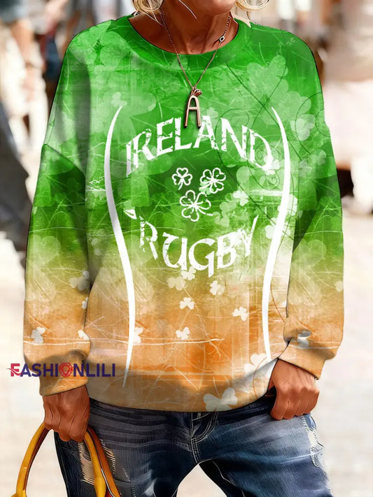 Women’s Ireland Rugby Lover Printed Sweatshirt As picture / S