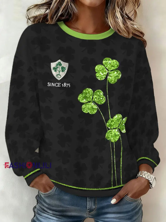 Women’s Ireland Rugby Lover Printed Sweatshirt Black / S
