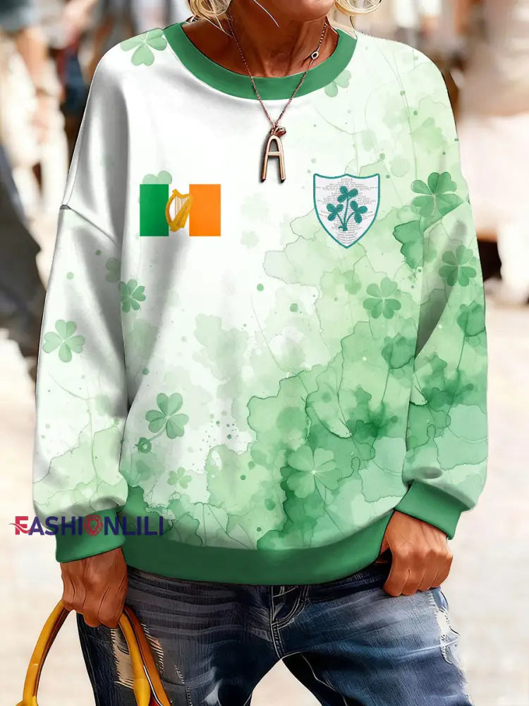 Women’s Ireland Rugby Lover Printed Sweatshirt Green / S