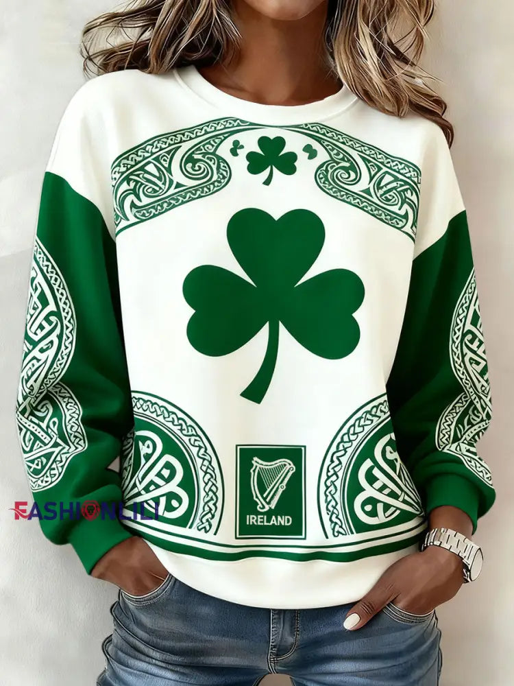 Women’s Ireland Rugby Lover Printed Sweatshirt White / S