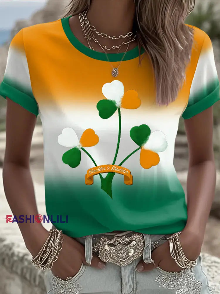 Women’s Ireland Rugby Lover Printed T-shirt As picture / S