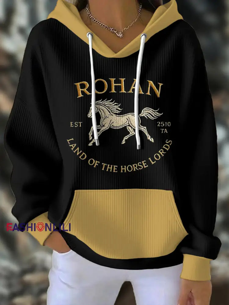 Women’s JRR Rings Books Lover Printed Hoodie Black / S