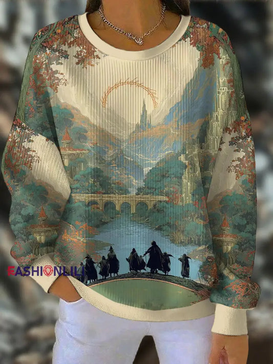 Women’s JRR Rings Books Lover Printed Sweatshirt As picture / S