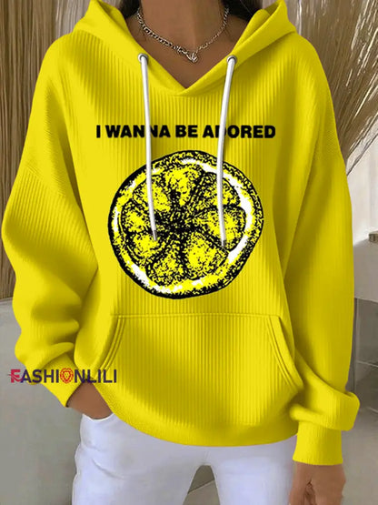 Women’s Lemon Roses Music Lover Hoodie Yellow / S