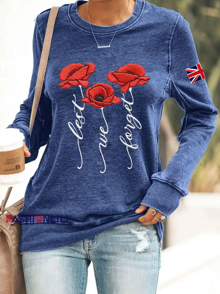 Women’s Lest We Forge Sweatshirt Blue / S