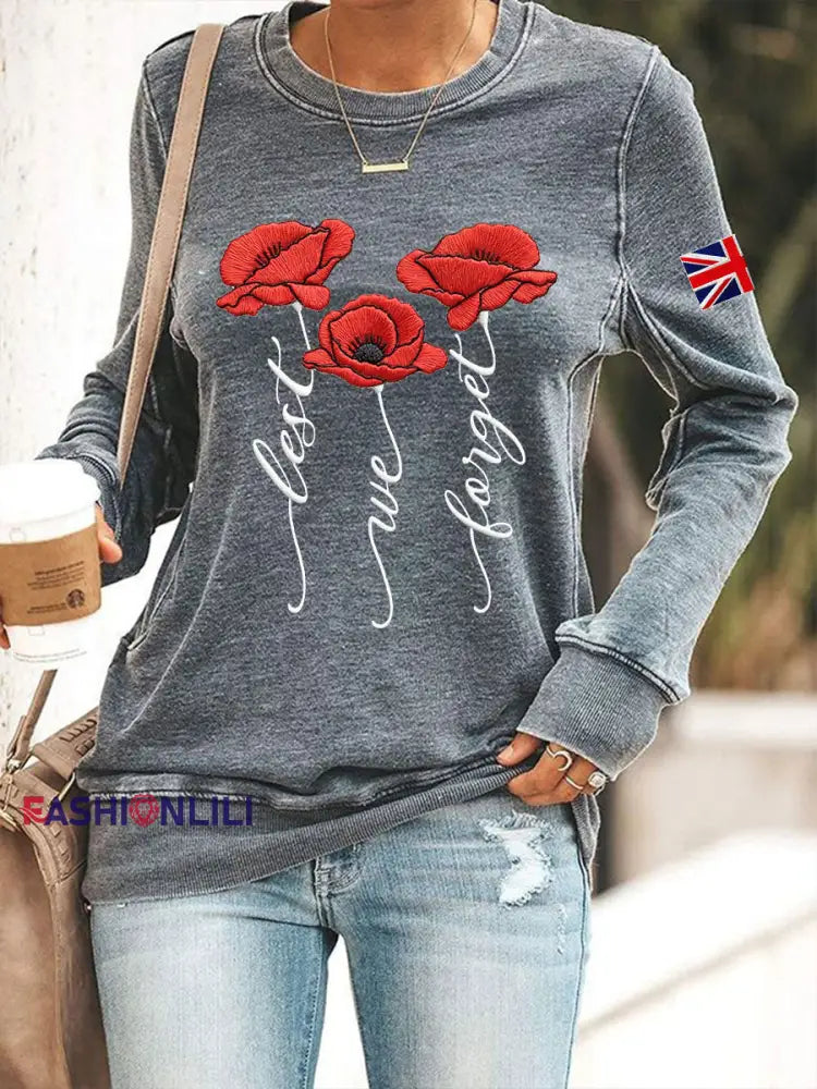 Women’s Lest We Forge Sweatshirt Gray / S