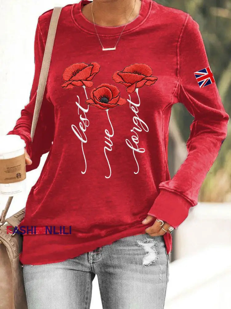Women’s Lest We Forge Sweatshirt Red / S