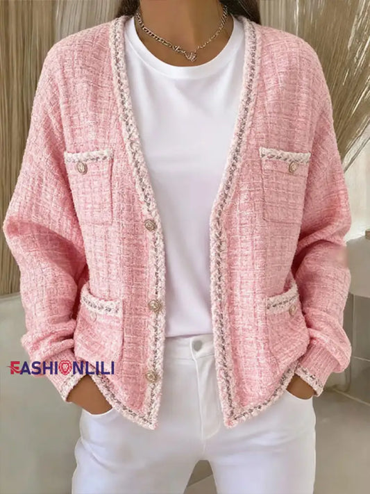 Women’s luxurious casual cardigan Pink / S