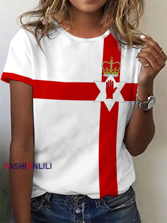 Women’s Northern Ireland Printed Casual T-Shirt White / S
