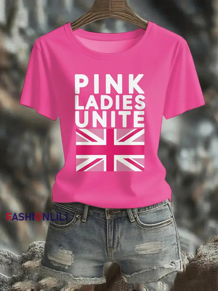 Women’s Pink Ladys Unite short sleeved T shirt Rose Red / S