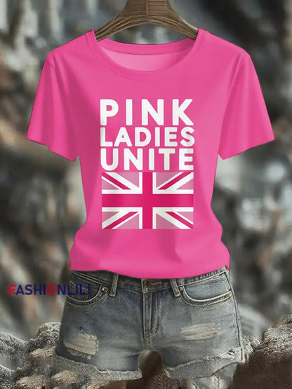 Women’s Pink Ladys Unite short sleeved T shirt Rose Red / S