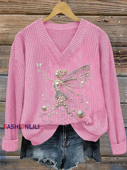 Women’s Pink Pearl Print Casual Top Pink / S