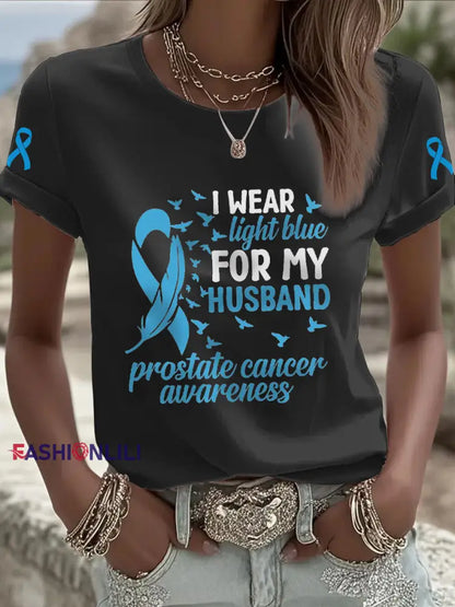 Women’s Prostate Cancer Awareness Wife T Shirt Black / S