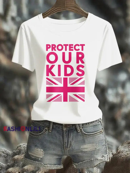 Women’s Protect Our Kids short sleeved T shirt White / S