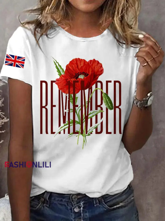 Women’s Remembrance Day Lest We Forge Short Sleeve T-Shirt White / S