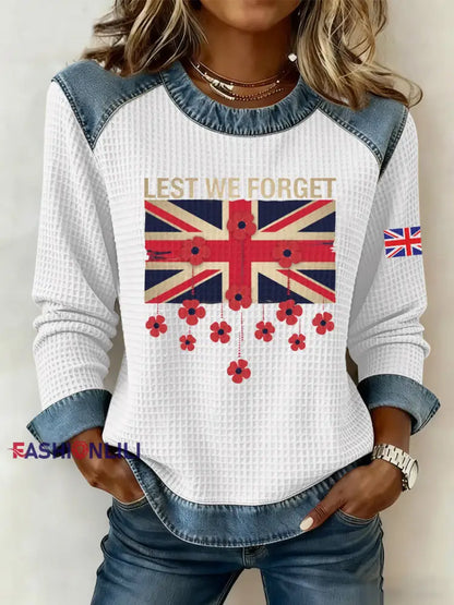 Women’s Remembrance Day Print Waffle Sweatshirt White / S