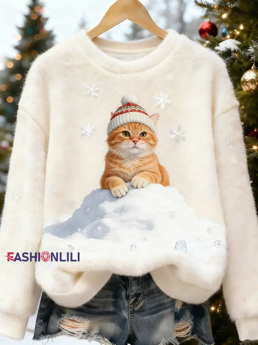 Women’s Retro Animal Art Print Comfortable Flannel Top A / S