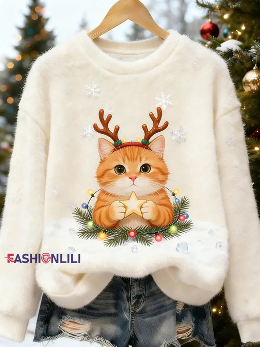 Women’s Retro Animal Art Print Comfortable Flannel Top A / S