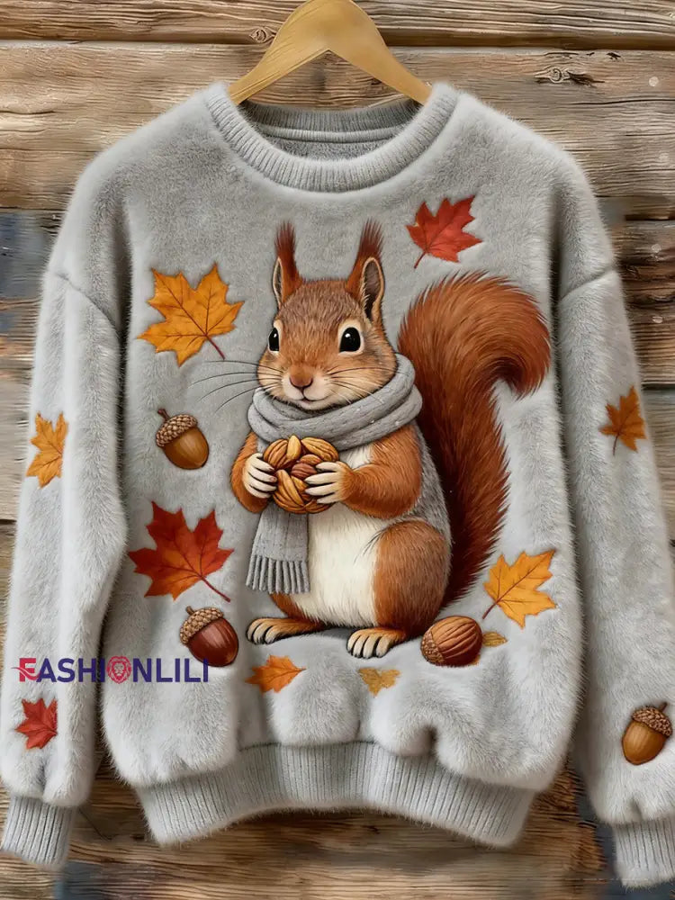 Women’s Retro Animal Art Print Comfortable Flannel Top A / S