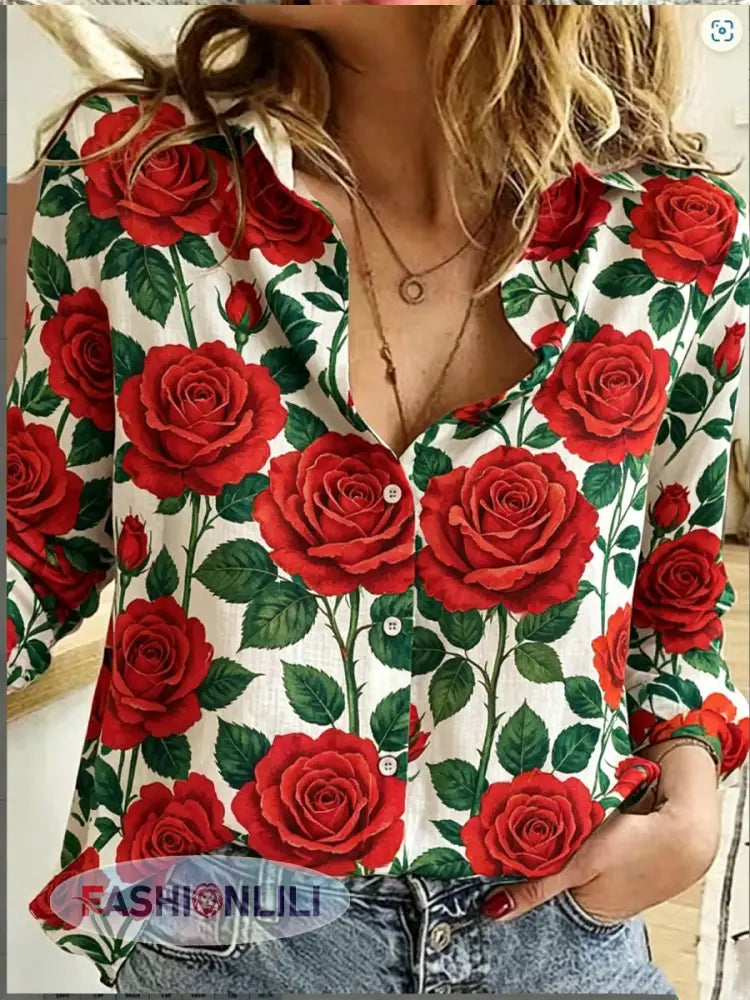 Women’s Rose Print shirts - B / S