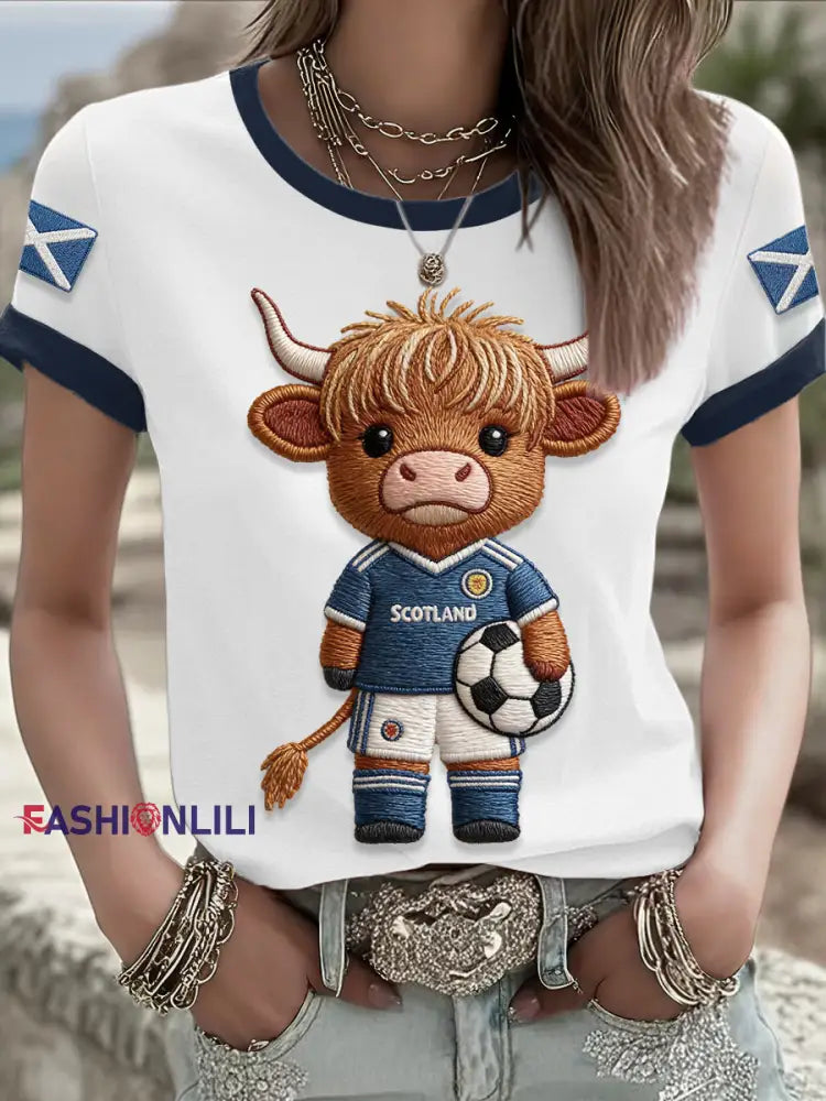 Women’s Scotland Football Lover Printed T-shirt White / S