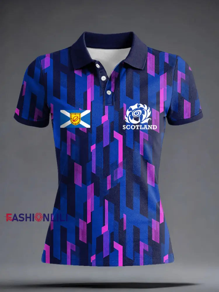 Women’s Scotland Rugby Lover Printed Casual Tops As picture / S