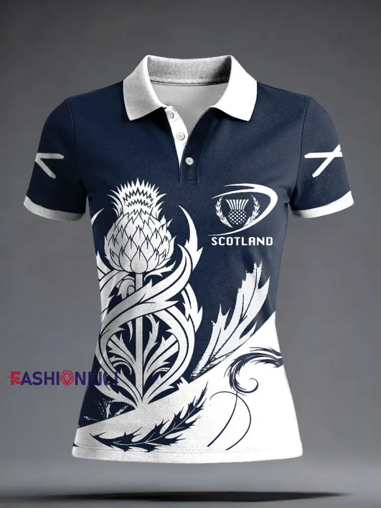 Women’s Scotland Rugby Lover Printed Casual Tops White / S