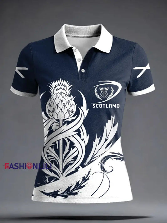 Women’s Scotland Rugby Lover Printed Casual Tops White / S