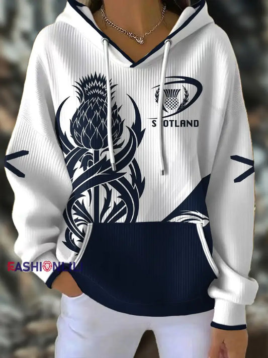 Women’s Scotland Rugby Lover Printed Hoodie White / S