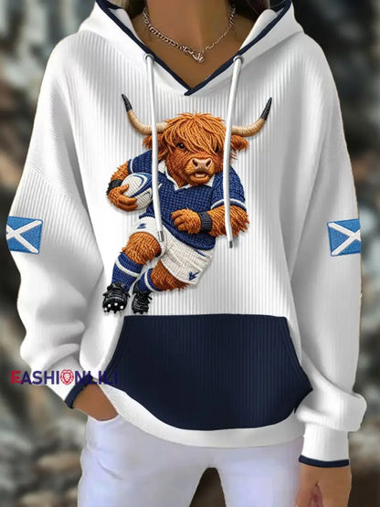 Women’s Scotland Rugby Lover Printed Hoodie White / S