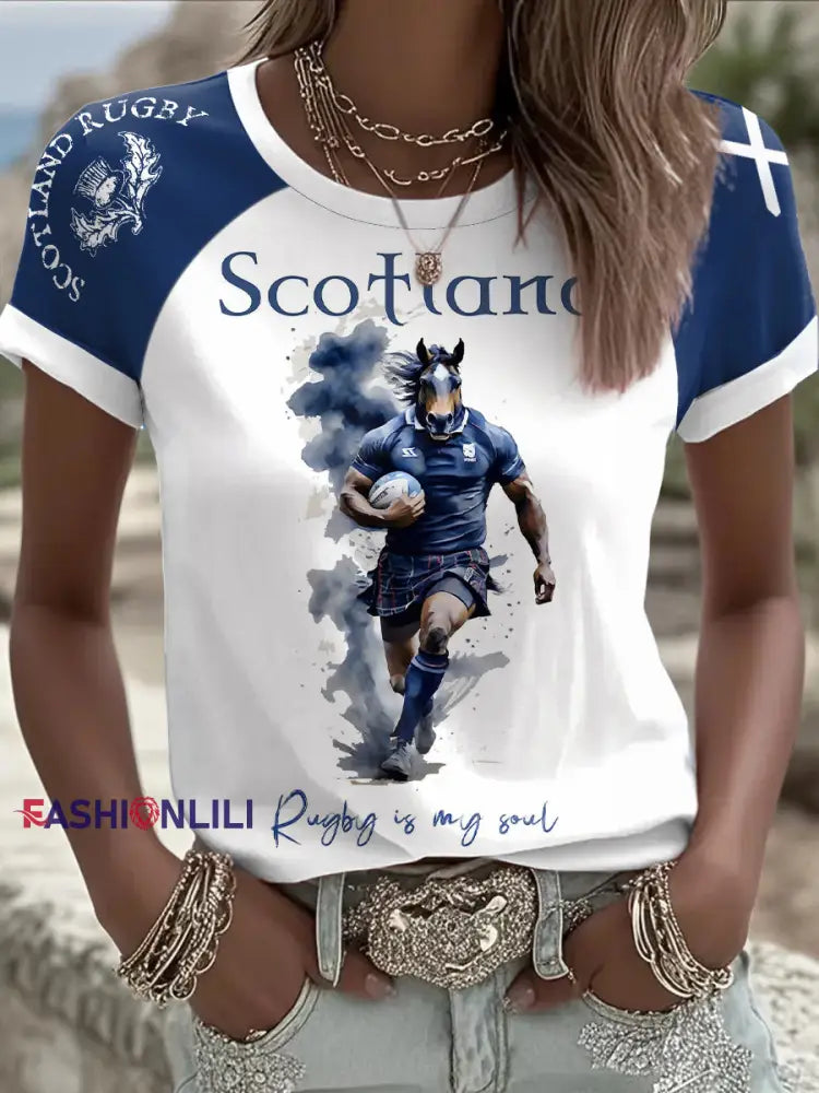 Women’s Scotland Rugby Lover Printed T-shirt White / S