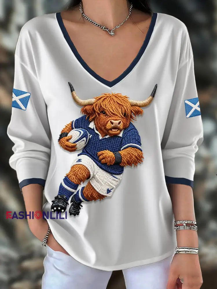 Women’s Scotland Rugby Lover Printed Tops White / S