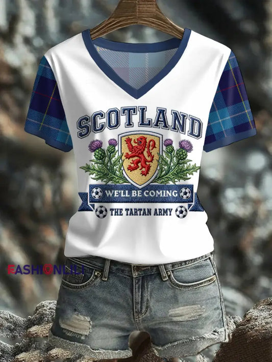 Women’s Scotland We’ll Be Coming 2026 Football Lover Printed T-shirt White / S