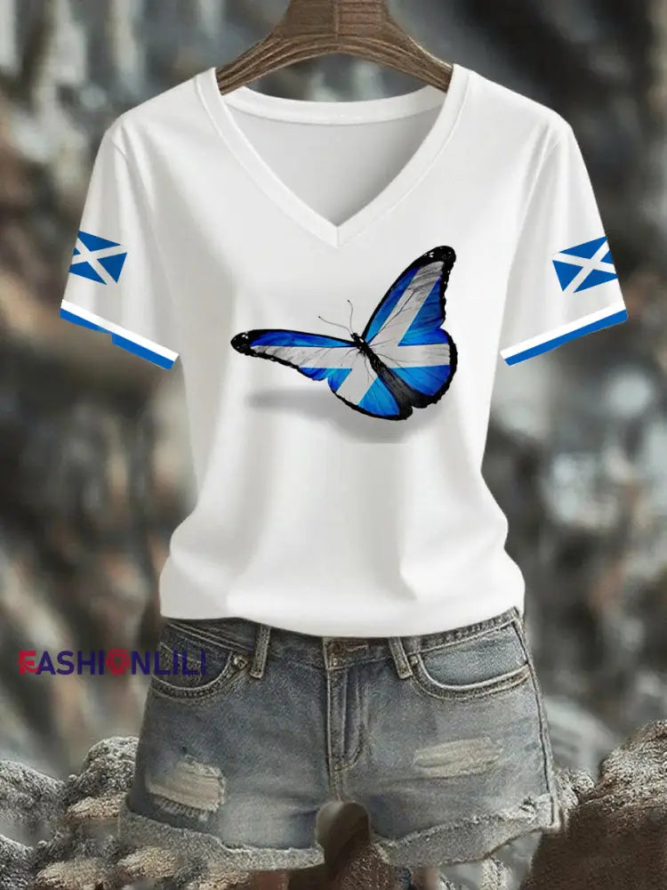 Women’s Scottish Flag Short Sleeve T-shirt White / S