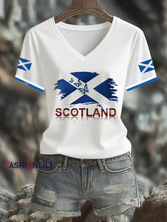 Women’s Scottish Flag Short Sleeve T-shirt White / S