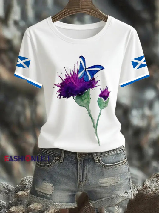 Women’s Scottish Flag Short Sleeve T-shirt White / S