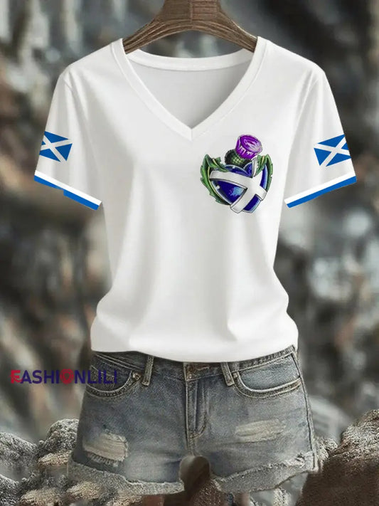 Women’s Scottish Flag Short Sleeve T-shirt White / S