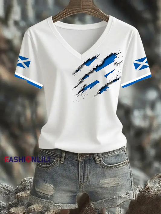 Women’s Scottish Flag Short Sleeve T-shirt White / S