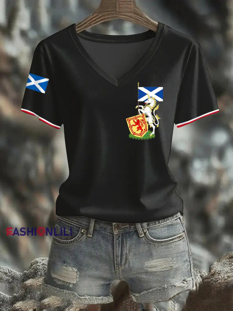 Women’s Scottish Unicorn short-sleeved T-shirt Black / S