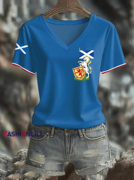 Women’s Scottish Unicorn short-sleeved T-shirt Blue / S