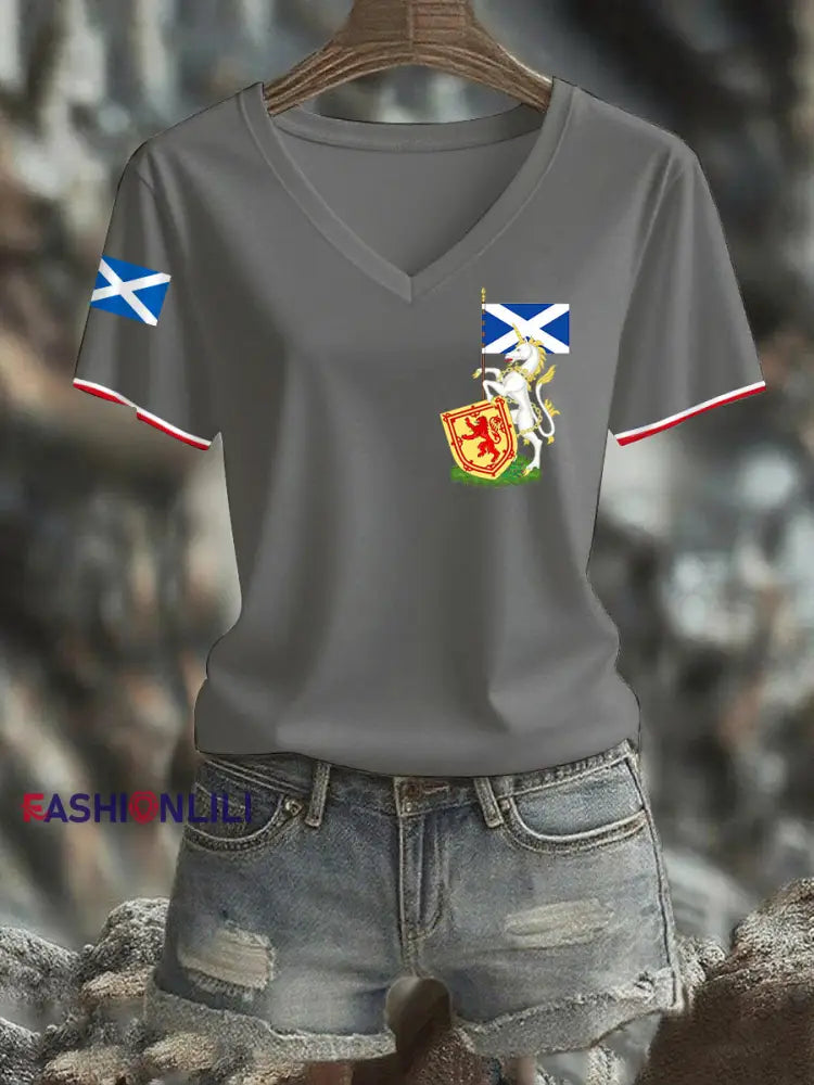 Women’s Scottish Unicorn short-sleeved T-shirt Gray / S