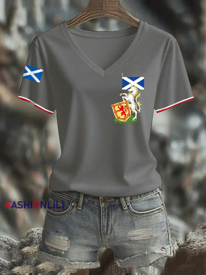Women’s Scottish Unicorn short-sleeved T-shirt Gray / S