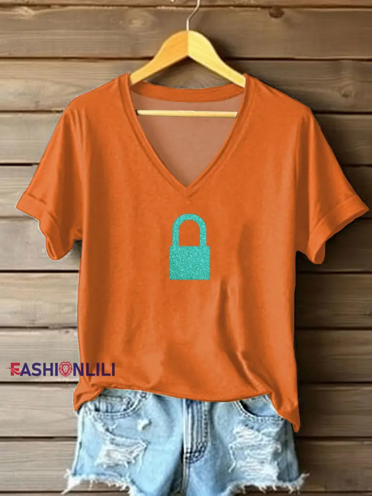 Women’s Showgirl Print T-shirt Orange / S