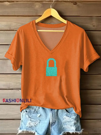 Women’s Showgirl Print T-shirt Orange / S