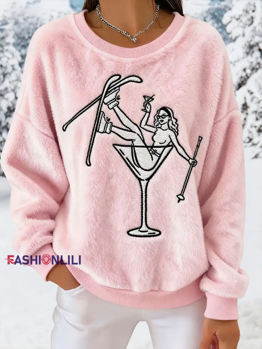 Women’s ski après-flannel sweatshirts Pink / S