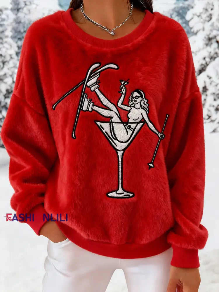 Women’s ski après-flannel sweatshirts Red / S